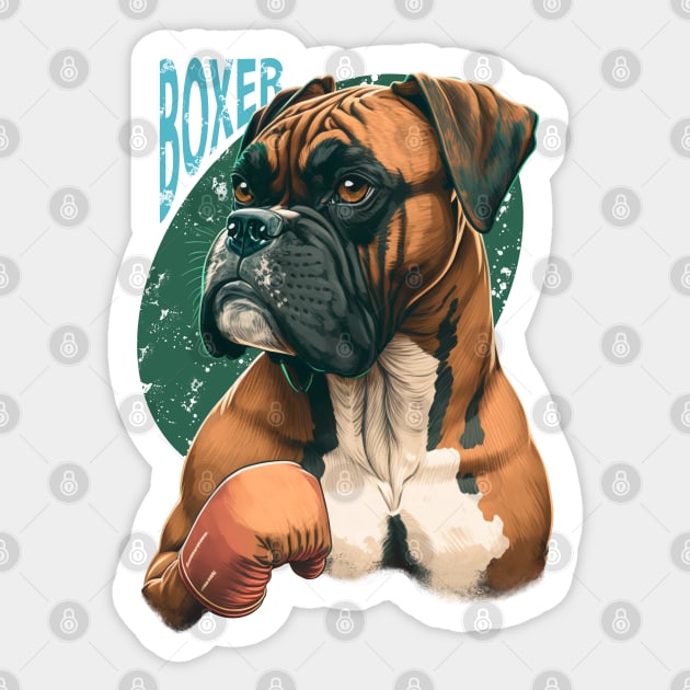 Boxer Dog Sticker by Bondoboxy